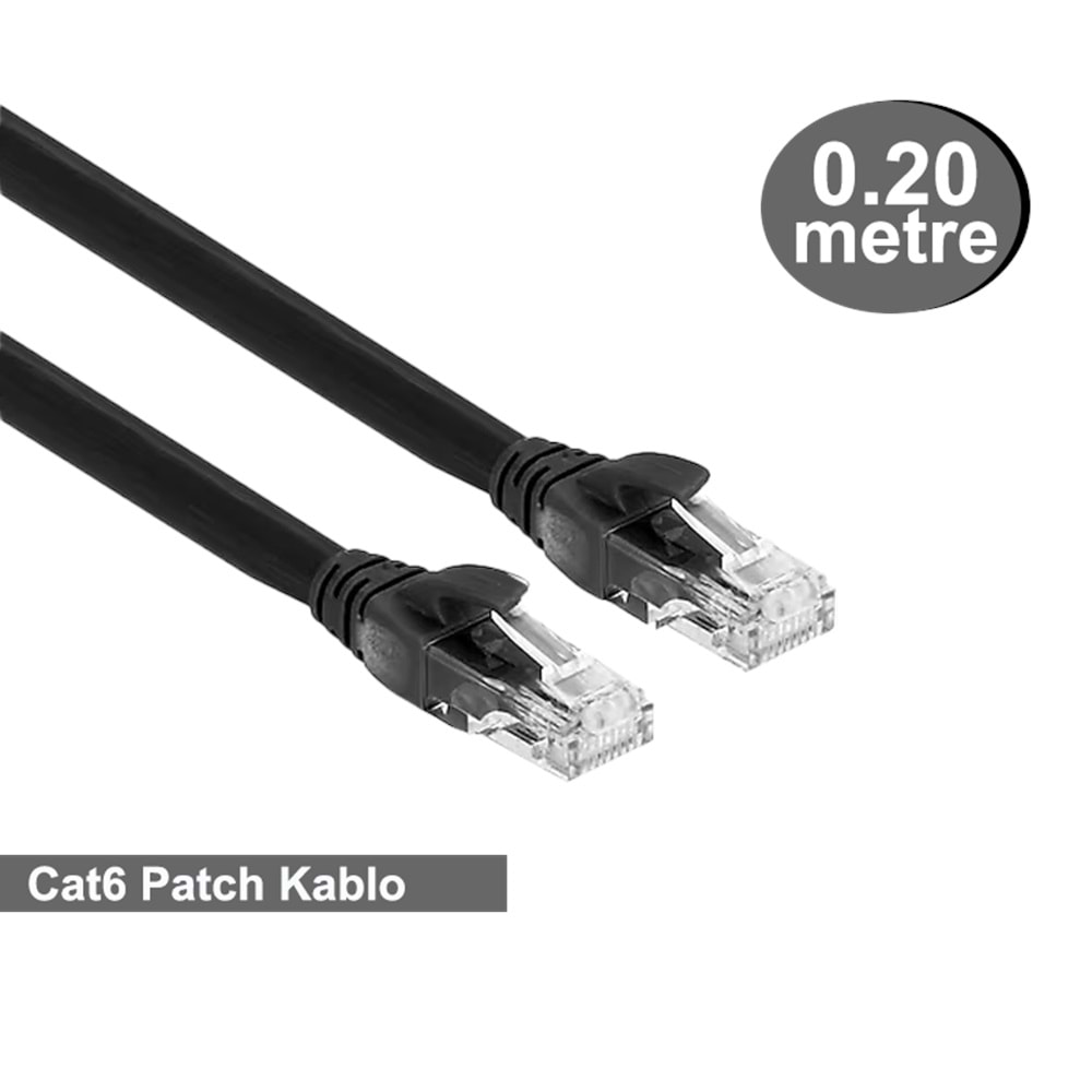 OJC RJ45-R J45 E/U CAT6 UTPP Patch Cord LSZH Black 0.20Mt.