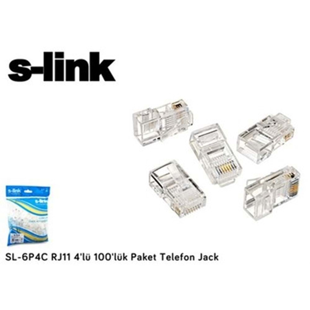 S-Link RJ11 KONNEKTÖR(TELEFON JACKI) 100LÜ