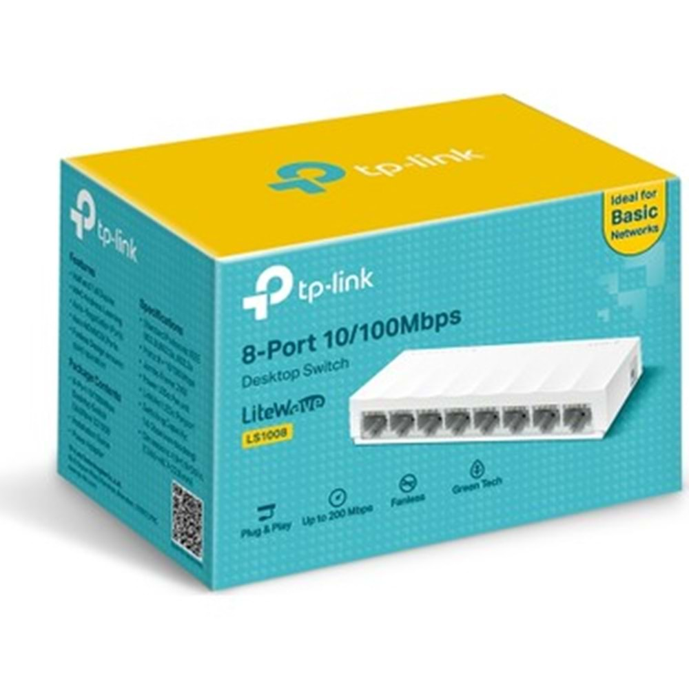 Tp-Link LS1008 8 Port 10/100 Mbps Masaüstü Switch