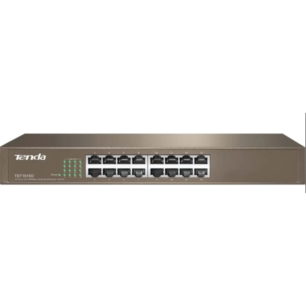 Tenda TEF1016D 16 Port 10/100Mbps Yönetilemez Rackmount Switch