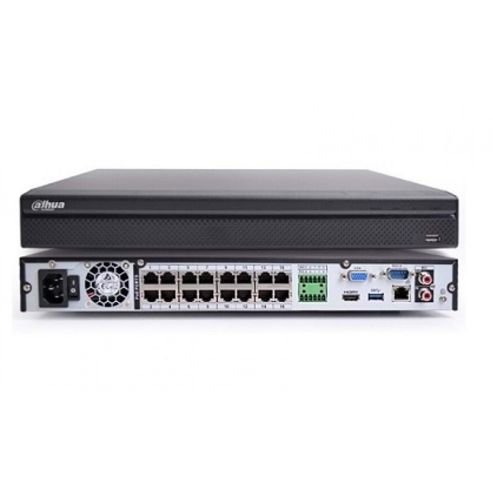 Dahua NVR4216-16P-4KS2 16Kanal 1U 2xHdd 16PoE Lite4K H.265 NVR