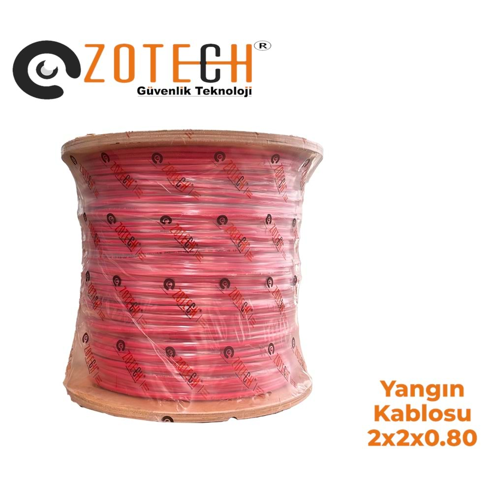 Zotech Y22500 2X2 Yangın Kablosu 2x2x0,80+1x0.80 Kırmızı 500Metre