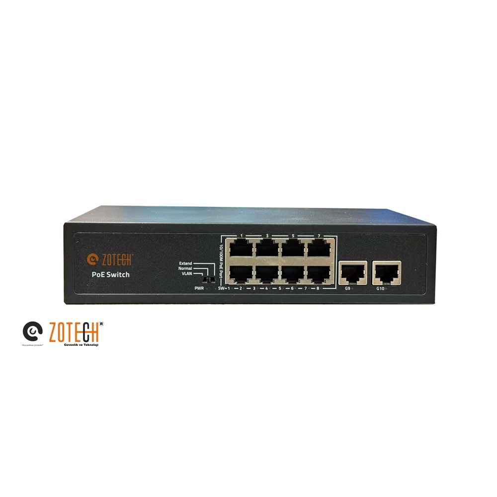 Zotech ZT-SW-8P2UGB (8+2) 8P MB PoE 2P GB Uplink PoE Switch