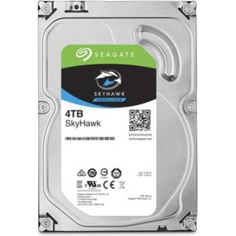 Seagate Skyhawk 4TB 3.5 INC 5900 Sata3 64MB Güvenlik HDD 7X24(Distribütör Garantili)