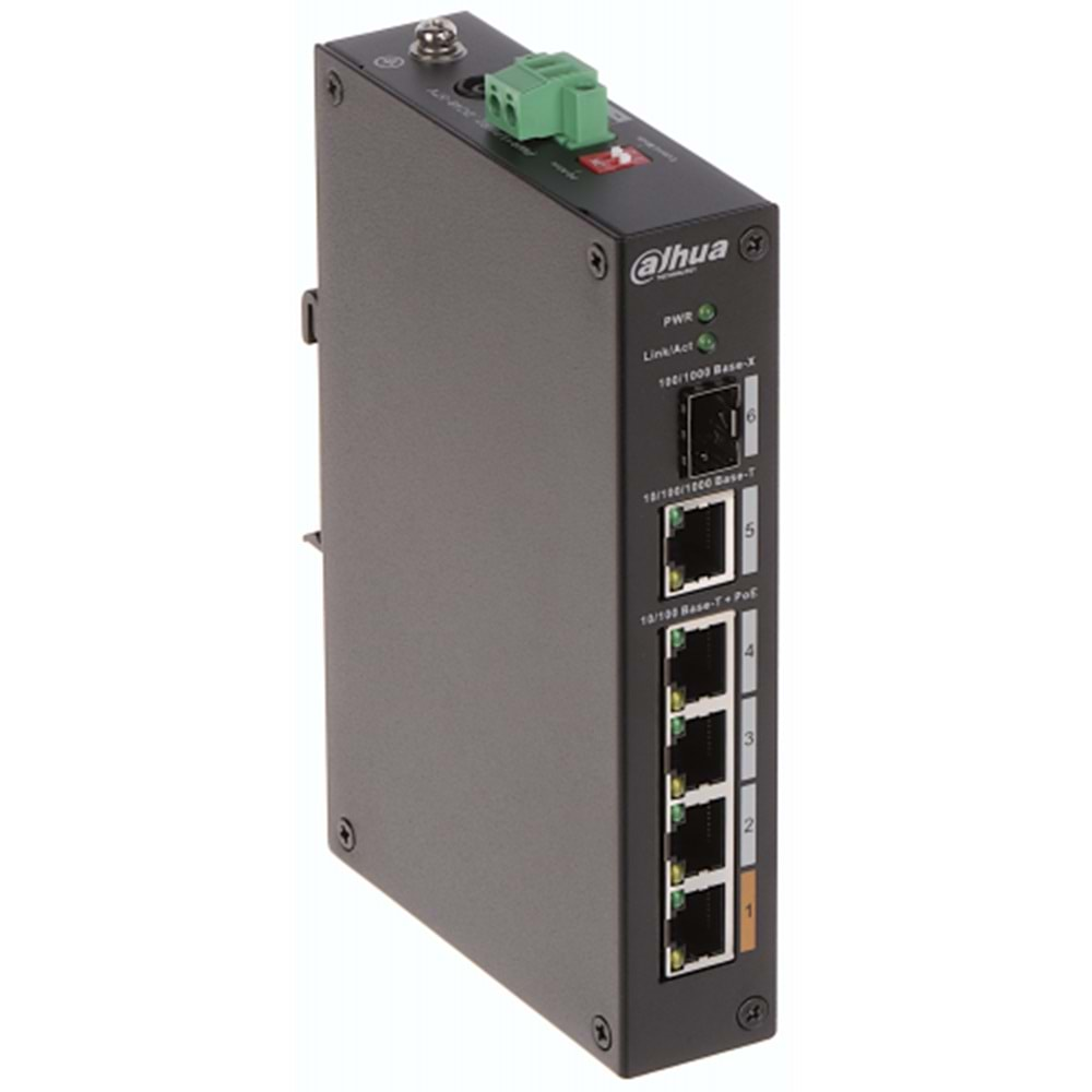 Dahua PFS3106-4ET-60-V2 6 Port Megabit4FE PoEPort(4xPoE 60W)1Gb Uplink 1Gb SFP Yönetilemez Switch