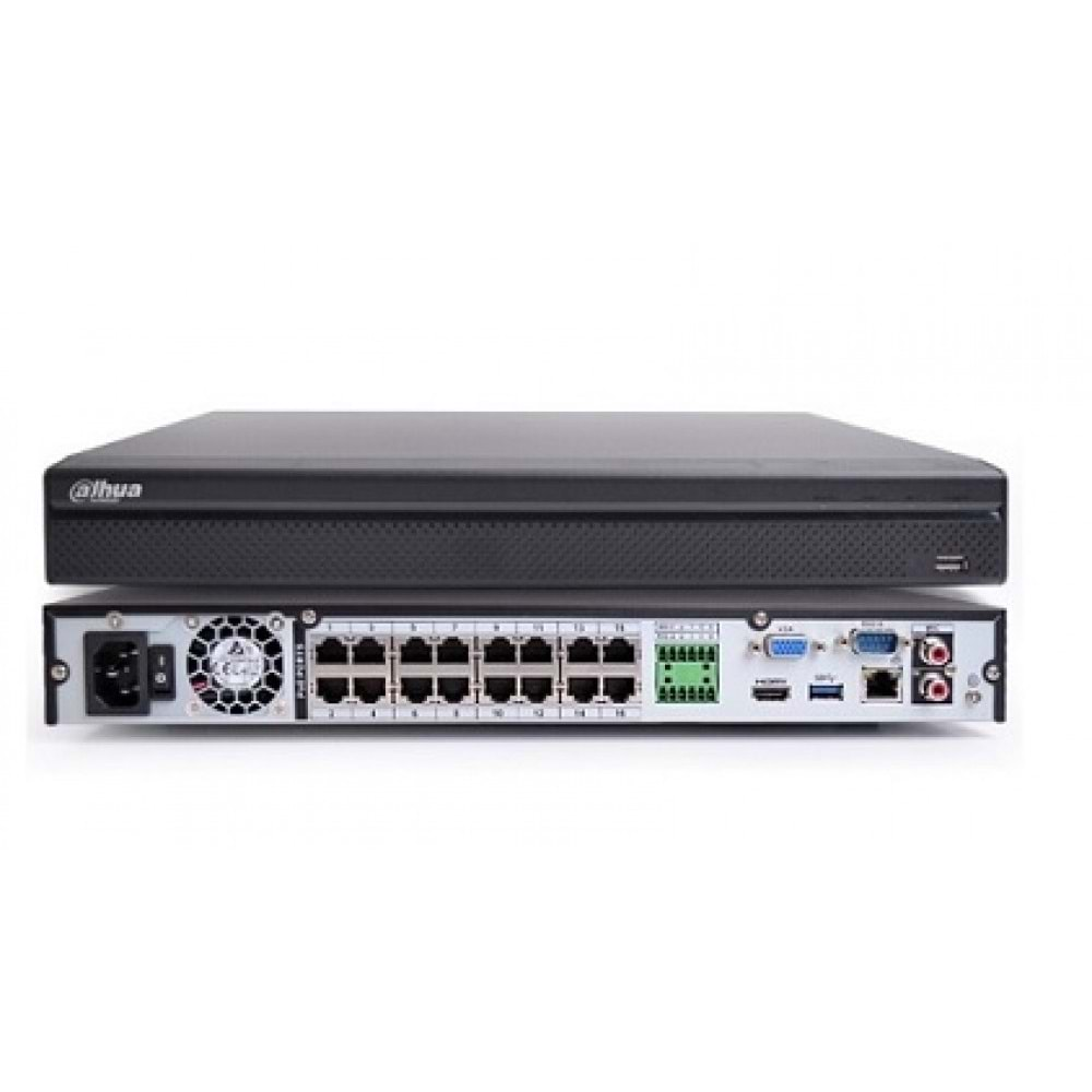 Dahua NVR4216-16P-4KS2/L 16Kanal 1U 2xHdd 16PoE Lite4K H.265 NVR