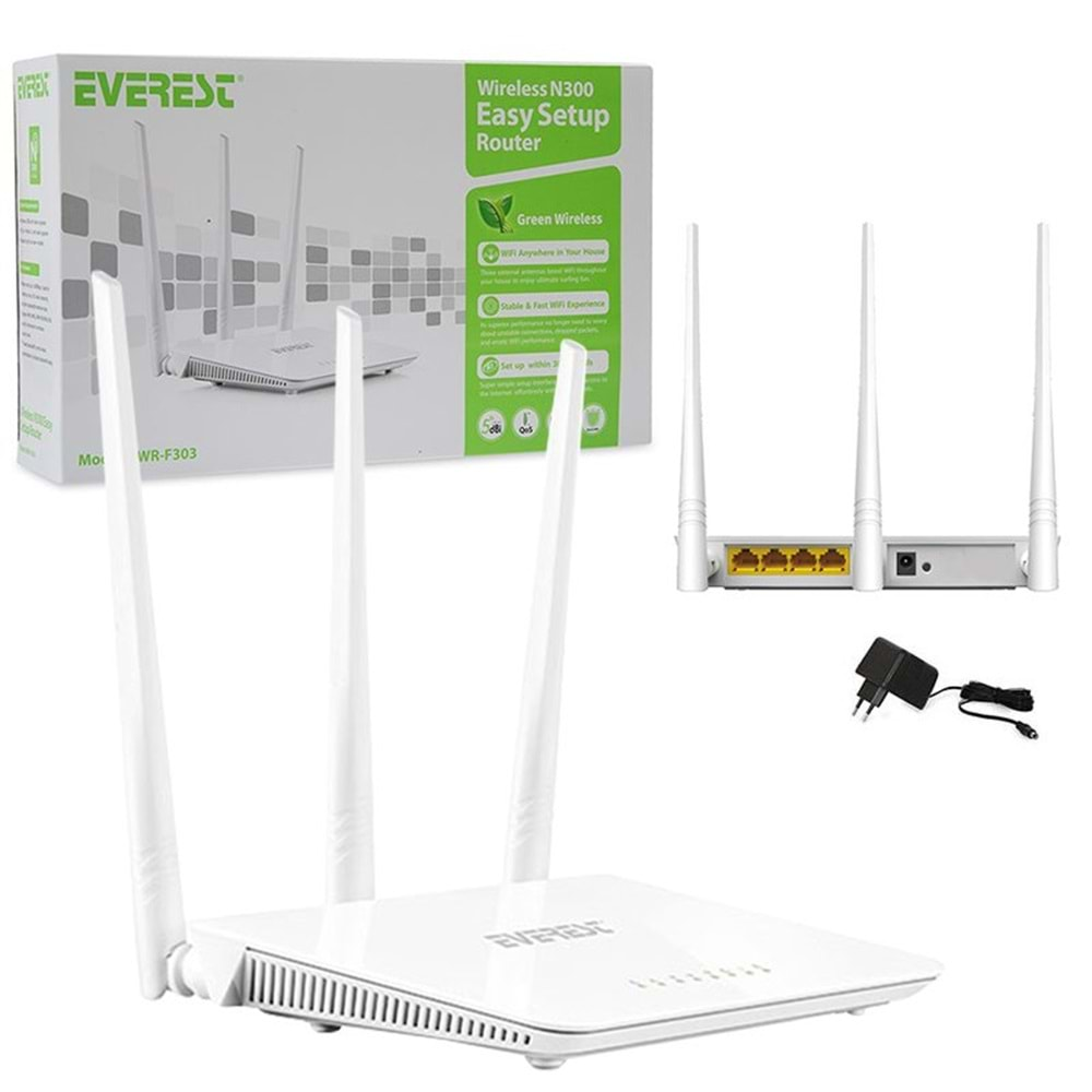 Everest EWR-F303 2.4GHZ 300Mbps 1Wan+3Lan Port Router