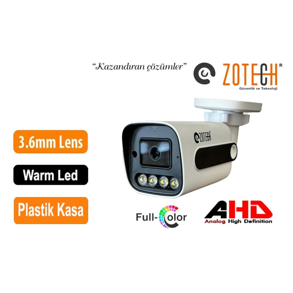 Zotech FC-C204HD36 2MP 4 WarmLed 3.6mm Plastik 4in1 Kamera (45Mt)(S)