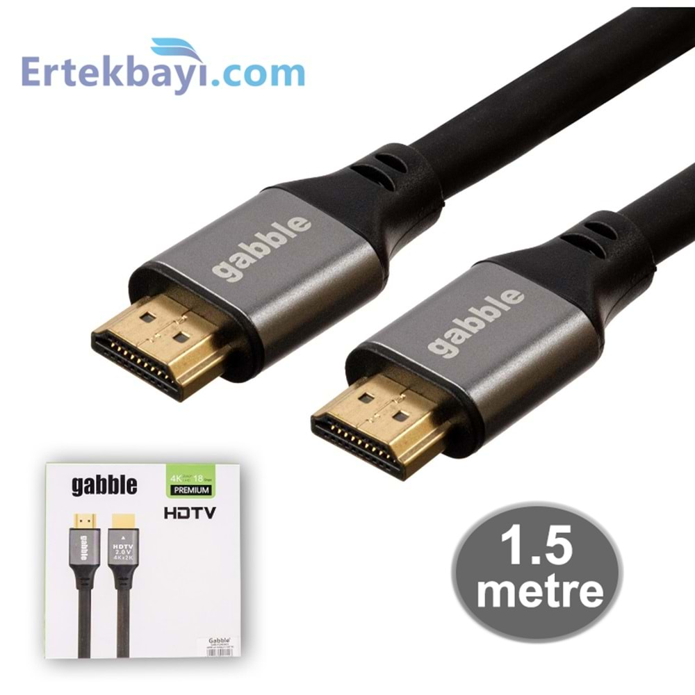 Gabble Gab-H201 Hdmi 2.0V 4K 1.5Metre HDMI Kablo(60 Hz)