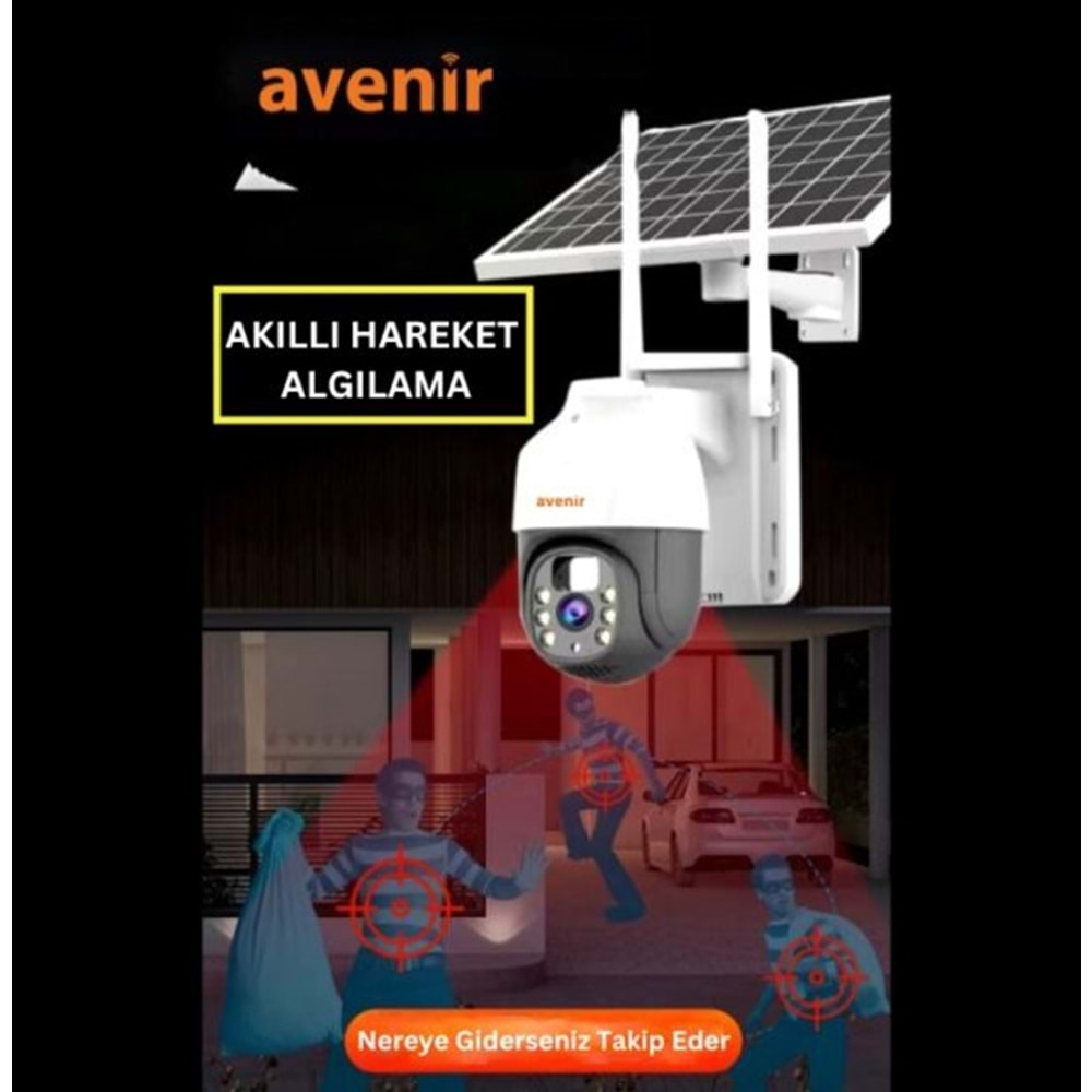 Avenir AV-M11 (4G-Solar) 3MP Sim Kartlı 4G PTZ Kamera