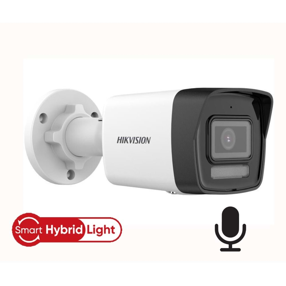 Hikvision DS-2CD1043G2-LIUF 4MP 2.8mm H265+ Smart Hybrid Light Bullet PoE IP(Sesli)(30Mt)