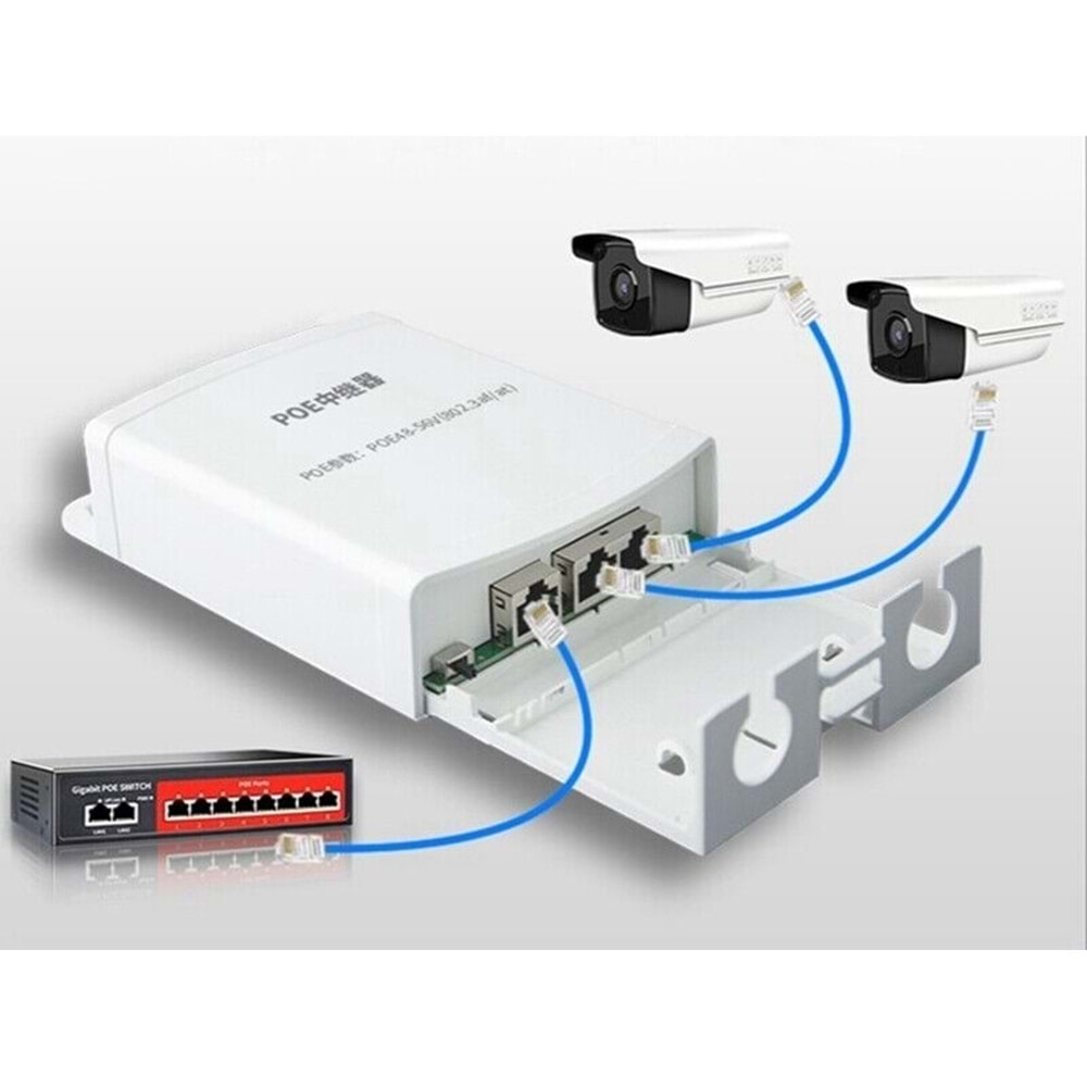 Zotech POE Repeater 1 in 2 Out Port 100Mbps (80Metre)