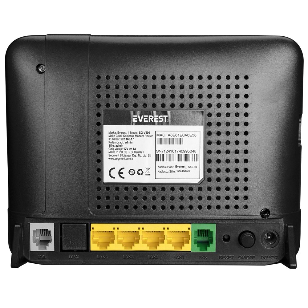 Everest SG-V400 2.4GHz 300Mbps Kablosuz VDSL/ADSL2+ VoIP Modem Router