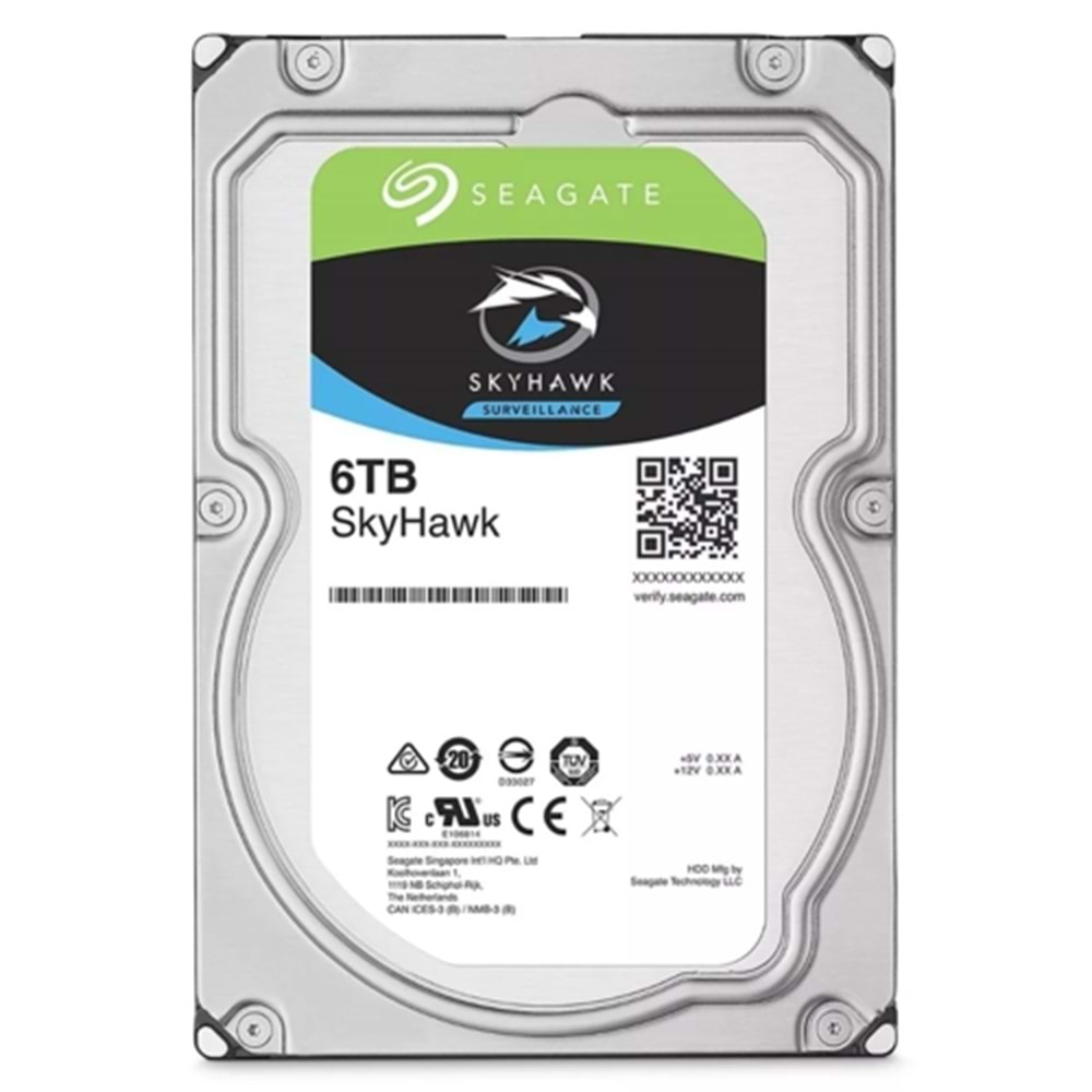 Seagate Skyhawk 6TB 3.5 5400 SATA3 256M ST6000VX001 SV35 7/24 (Distribütör Garantili)