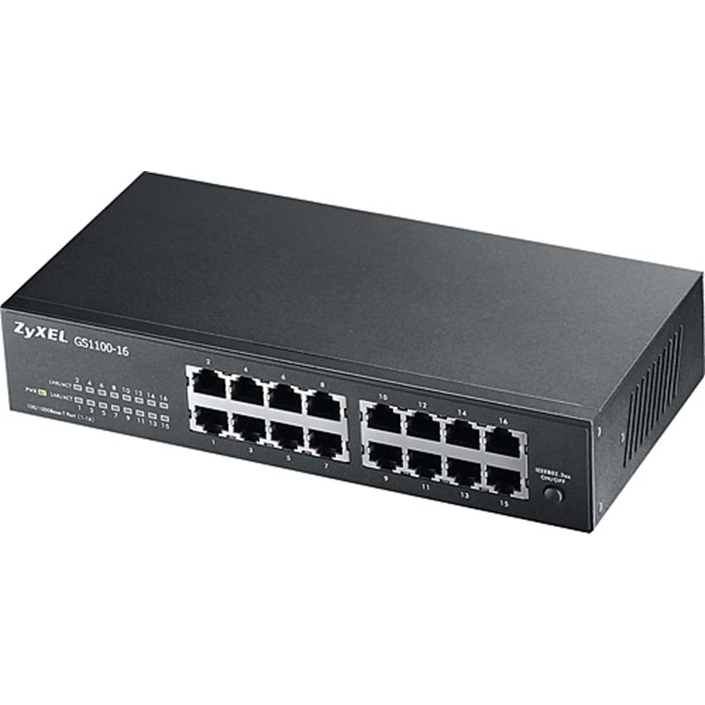 Zyxel GS1100-16 v3 16 Port 10/100/1000 Gigabit Switch Yönetilemez Rackmound