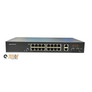 Zotech ZT-SW16GP2U2SF (16+2+2) 16P GB PoE 2P GB Uplink 2P SFP PoE Switch (200w)