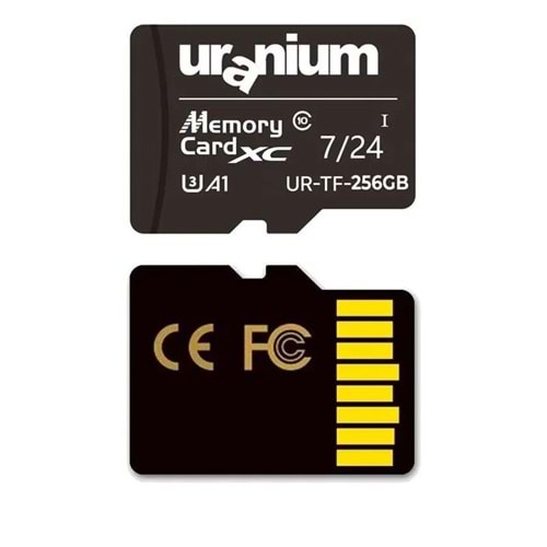 Uranium UR-TF-256G 256GB Micro SD Card U3 7/24 Hafıza Kartı 100/50MBS