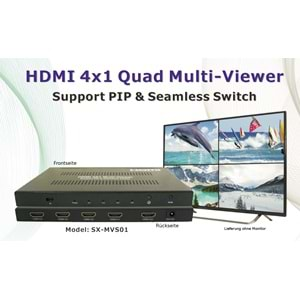 HDMI 4x1 quad multi-viewer 4 Giriş 1 Çıkış (4cihaz 1Ekran)